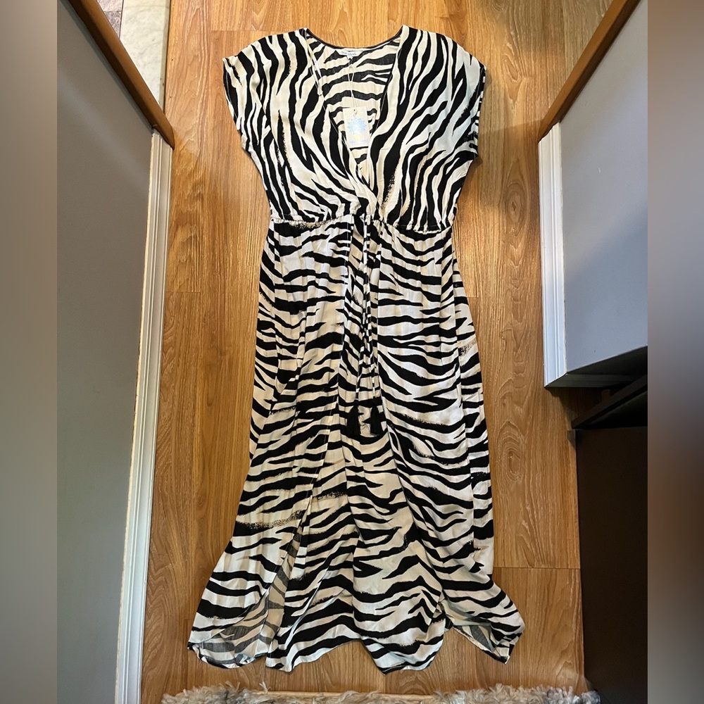Zebra stripe maxi dress